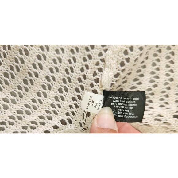 Lane Bryant Swimsuit Cover Up Summer Cardigan Size 14/20 Stripe Crochet Hooded - Picture 7 of 10